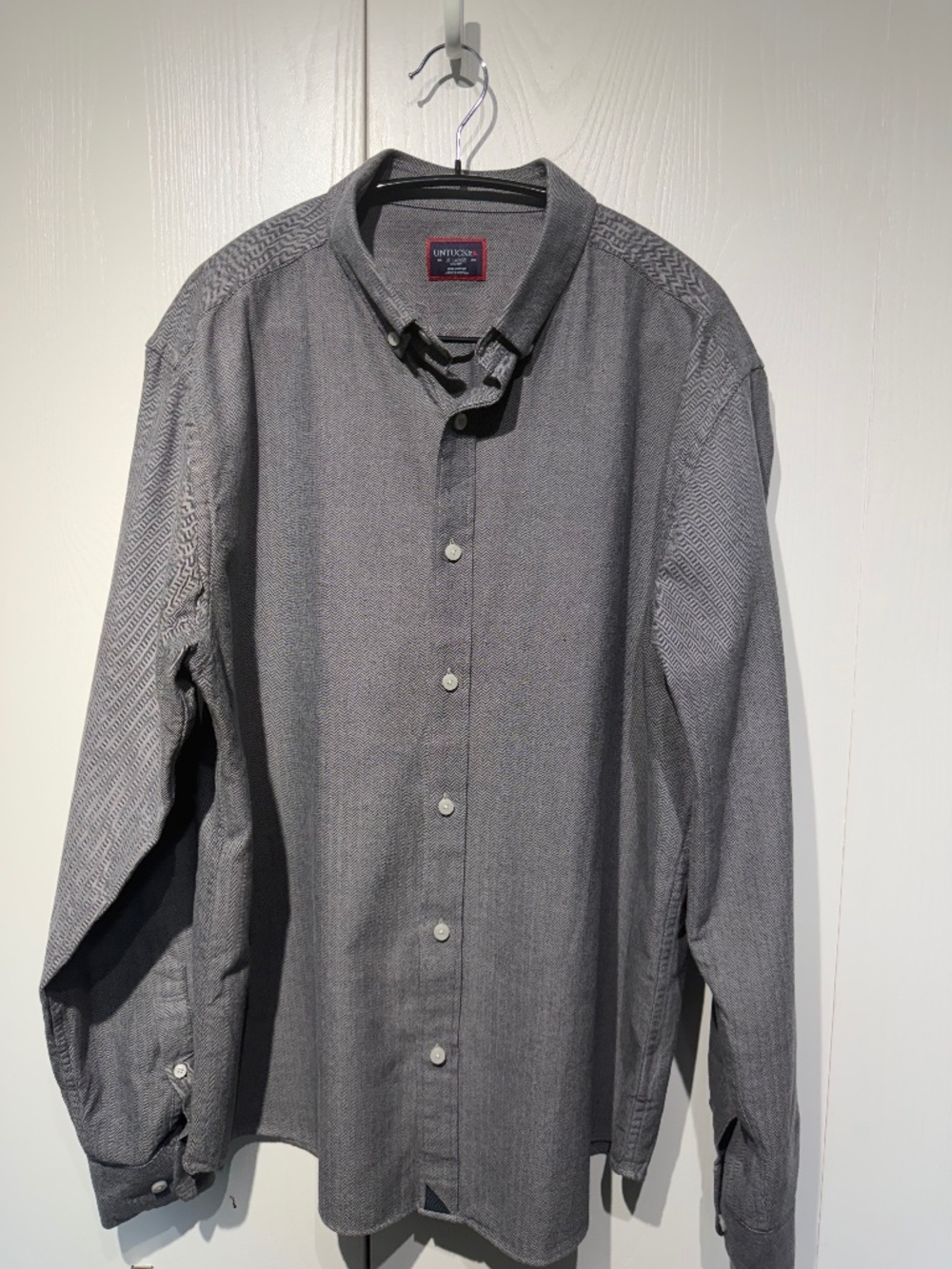 UNTUCKit Librando Flannel Shirt Mens - Dark Gray - Slim Fit - XL